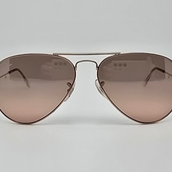 Ray-Ban RB3025 001/3E Aviator Gradient Gold Frame Silver Pink Mirror Sunglasses - Picture 2 of 15